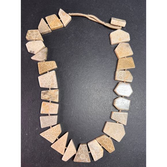 NEW fossil coral knotted necklace - Picture 1 of 16